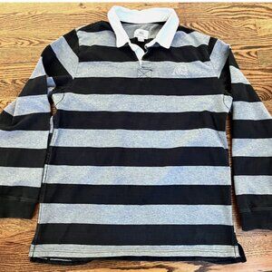 SurfSide Supply CO Men’s Striped Polo Rugby Shirt Size XL Stripes - Navy Blue